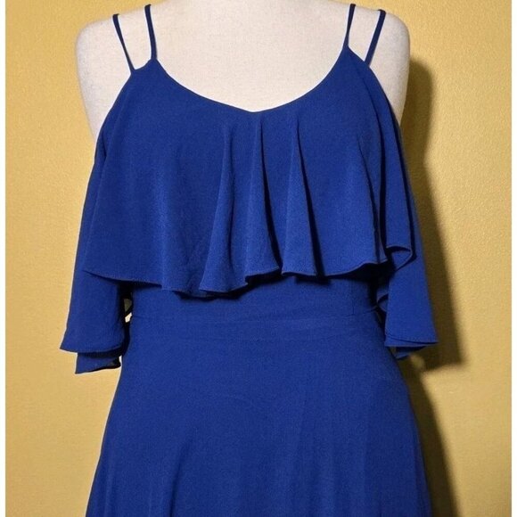 Leshop Full Length Bridesmaid Dress Off Shoulder Royal Blue Medium Bohemian Med - Picture 1 of 9
